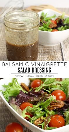 salad dressing with balsamic vinaigrete and cherry tomatoes