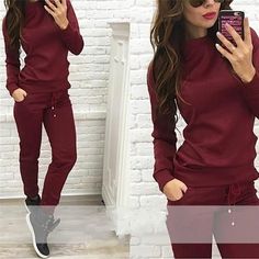 Sweat Suits Women, Suit Clothes, Suit Women, Pink Sports, Casual Sportswear, Pants Suit, Tracksuit Women, Sports Top, Cheap Clothes