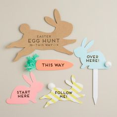 easter decorations made out of cardboard with words on them