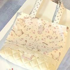 LIZAKOSHT - Korean Sweet Flower Cat Bow Print Handbag Tote Bags Large Capacity Women Commute Shoulder Bag size:30*32*5cm Flower Cat, Bow Print, Cat Bow, Printed Handbags, White Bag, Large Bags, Tote Handbags, Tote Bags, Tote Bag