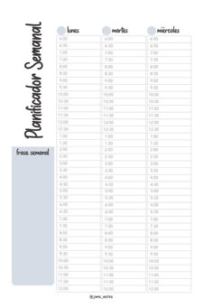 a table with numbers and times for different types of items in the same place on it