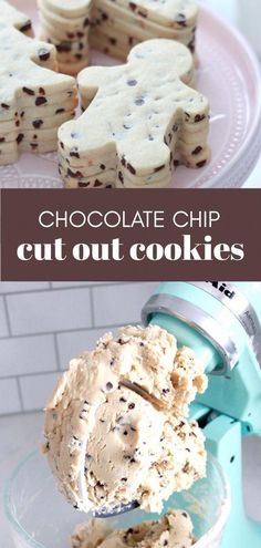 chocolate chip cut out cookie recipe in a bowl