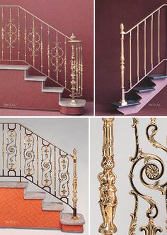 there are four different types of stairs and railings