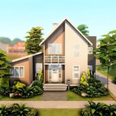 Sims 4 Loft House Outside, The Sims 4 Starter Home, Suburban Tiny Home Sims 4, Sims 4 Eco House, Japanese Family Home Sims 4, Sims 4 Family Home 30x20, Sims Interior, Sims 4 Gallery