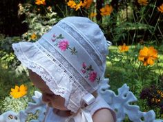 . Heirloom Bonnet, Lace Baby Bonnet, Romantic Tea, English Tea Set, Tea Jewelry, Heirloom Dresses, Bridal Favors, Orange Ribbon, Baby Bonnets