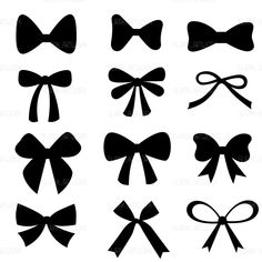 black and white bow silhouettes