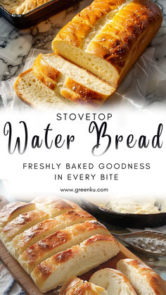 a loaf of water bread sitting on top of a cutting board next to another loaf of bread