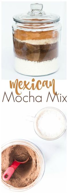 mexican mascha mix in a glass jar with spoons next to it and the recipe below