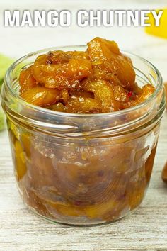 an image of mango chutney in a glass jar