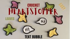 crochet heartstoppers are arranged in different colors