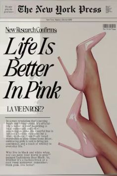 a magazine cover with a woman's legs in high heels on the front page