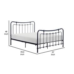 the bed frame is shown with measurements for the mattress and headboard, as well as its size