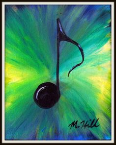 an image of a music note with the words easy acrylic painting ideas for beginners on canvass