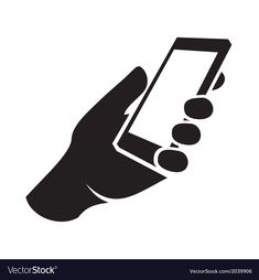 a hand holding a smart phone icon