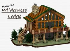 a house made out of legos with the words modular wilderness lodge