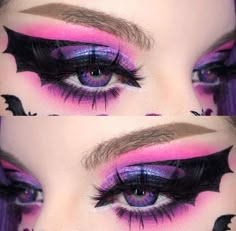 Bat Eyes, Cute Eye Makeup, Halloween Eye Makeup, Dope Makeup