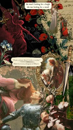 altered collage with images of women and flowers