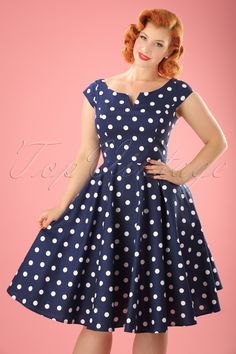 Vintage Polka Dot Dresses 50s Spotty and Ditsy Prints 50s Silhouette, 50 Style Dresses, Dresses 50s, Easter Dresses For Toddlers, New Look Dresses, Fashion 50s, 50s Fashion Dresses, Dress In, Dresses By Pattern