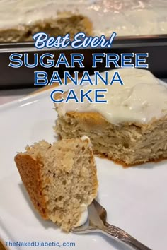 the best ever sugar free banana cake on a plate