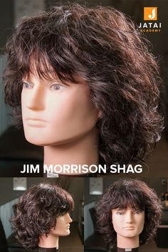 In this video, Russell Mayes tackles the Jim Morrison of The Doors shag haircut. He uses the Feather Styling Razor with the R-Type Blade to give movement and slight texture to the ends of the cut. The shape is the most iconic shape of the late 60’s and 70’s but easily modified to modern styles and works well on all textures of hair. It’s not a mullet and it’s not a bowl cut but somewhere in between! Mens 70s Hairstyles, Shag Men, 70s Hair Men, 70s Haircuts, Curly Hair Advice, S Haircut, Curly Shag Haircut, Mens Haircuts Short Hair, 70s Hair