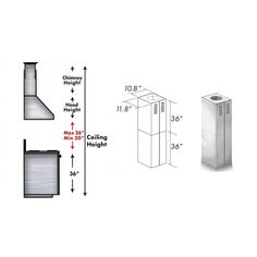 the diagram shows how to measure an appliance and what it's supposed to look like