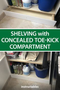 shelving with concealed toe - kick compartment