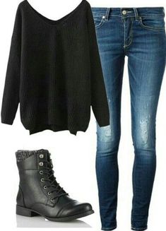 what to wear with jeans and combat boots 50+ best outfits | collection201.com Jeans And Combat Boots, Combat Boot Outfits, Combat Boot Outfit, Converse Outfits, Combat Boots Style, Quoi Porter, Boating Outfit, Looks Black, The Outfit