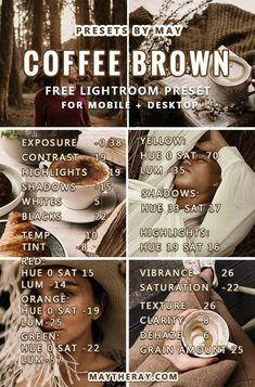 coffee brown lightroom preset for mobile and desktop