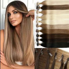 (eBay) Pre-Looped Micro Ring Hair Extensions Micro Beads Link Remy Human Hair Straight 22 Inch Hair Extensions, Bead Hair Extensions, Nano Hair Extensions, Micro Bead Hair Extensions, Micro Ring Hair Extensions, Bead Hair, Micro Beads, Natural Blondes, Remy Human Hair Extensions