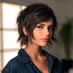 27 Cute Wolf Haircut Ideas for Short Hair Longer In The Back Haircut, Pixie Haircut Textured Hair, Between Chin And Shoulder Length Hair, Super Short Wolf Cut Hair, Shaggy Short Pixie, Chin Length Wolf Cut, Short Hair Styles Pixie Edgy, Shaggy Short Hair Wolf Cut, Short Hairstyle Women Wolf Cut