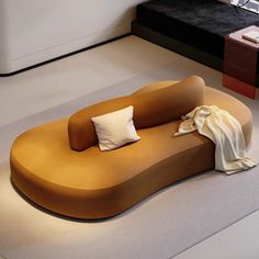 a couch that is sitting on the floor