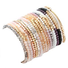 PRICES MAY VARY. Stackable Faceted Beaded Bracelet Set: Package includes 28pc different colorful delicate boho beaded multi layer versatile statement crystal bracelets in 2 styles ,chic and unique faceted beaded bracelet, brings positive attitude to your life. High Quality Material: The beads are made of acrylic and alloy, comfortable and gorgeous, do not irritate your skin. Faceted acrylic bead bracelets are conducive to make you charming. Stretch Bracelet: The length of beaded bracelet is abou Boho Beaded Bracelets, Stretch Beaded Bracelets Diy, Statement Bracelets, Best Gifts For Mom, Cuff Jewelry, Beads Bracelets, Crystal Beads Bracelet, Beaded Cuff, Stackable Bracelets