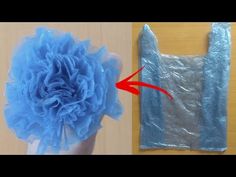 the plastic bag is being used to make a flower