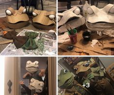 three pictures of different types of paper machs