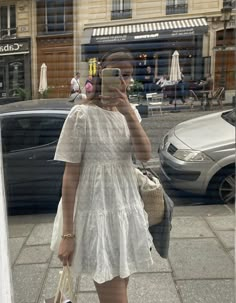 White Dress Outfit Aesthetic, Modest Summer Outfits, Retro Outfits, Spring Summer Outfits, Spring Outfit, Pretty Dresses, Fashion Lifestyle, Fashion Inspo Outfits