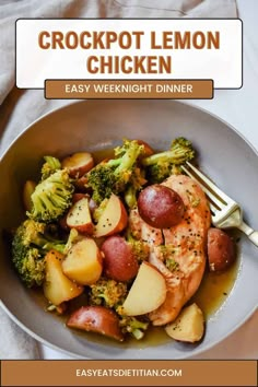 Crockpot Lemon Chicken Lemon Chicken With Broccoli, Slow Cooker Lemon Chicken And Potatoes, Crockpot Lemon Garlic Butter Chicken, Lemon Chicken And Veggies, Crockpot Lemon Chicken, Chicken Broccoli Crockpot, Fast Weeknight Dinners, Lemon Garlic Butter Chicken, Chicken With Veggies