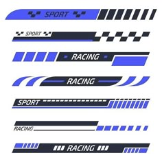 racing stripes and numbers are shown in this graphic art printable design for cars, trucks or motorcycles