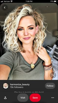 Blonde Tips, Stylish Short Hair, Curly Hair Tutorial, Blonde Curly Hair, Short Curly Hair, Curly Hairstyle, Great Hair, Curly Hair Styles Naturally, Wavy Hair