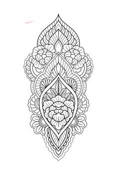 a black and white drawing of an intricate design