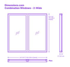 the measurements for a sliding window with two panes, and one side is shown