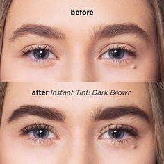 INSTANT TINT! is a gentle, easy-to-use eyebrow tint that delivers color and shine in less than 15 minutes. Thanks to our unique, no-mix formula you can finally tint your brows at home without the mess! INSTANT TINT! is designed to pigment your brow hair quickly and easily. Simply use the pointed applicator stick to apply the product, wait, wipe it off and enjoy fresh and bolder brows! Results last about 3-5 days, up to 1 week.  DARK BROWN is a neutral-toned brown suitable for blondes and most light-medium brunettes. If your hair is already dark or medium brown, then getting a darker tone is recommended or the Graphite or Black / Dark Brown bundle. See our Choosing Colors tab or our color chart to find your perfect shade :) Why you’ll love it: QUICK & EASY! Get bolder brows in just 4 steps. Brows At Home, How To Darken Hair, Eyebrow Tint, Grey Hair Dye, Skincare Sale, Brow Tattoo, Brow Styling, Eyebrow Grooming, Bold Brows