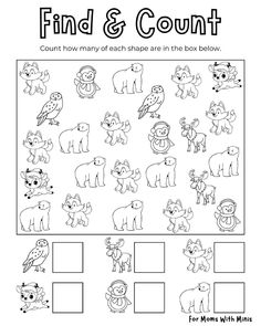 the worksheet for finding and counting animals