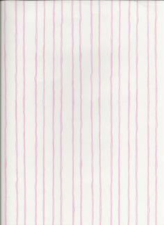 a white and pink striped wallpaper with vertical lines on the bottom half of it