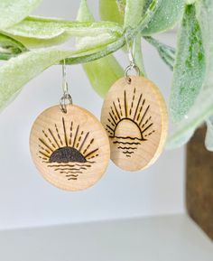 "Wood-burned Circular Sunshine Earrings 1\" Diameter Circular Earring with silver-plated ear wire Sealed with modge-podge" Woodburn Earrings, Sunshine Earrings, Glowforge Ideas, Wooden Circle, Wood Burning Crafts, Modge Podge, Pompano Beach, Hand Made Jewelry, Diy Earrings