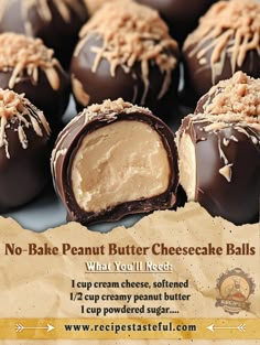 Peanut Butter Cream Cheese Balls, Peanut Butter Balls With Cream Cheese, Creamy Peanut Butter Balls, Peanut Butter Cheesecake Balls No Bake, No Bake Peanut Butter Cheesecake Balls, Cheesecake Balls No Bake, Peanut Butter Balls With Graham Crumbs, Resses Peanut Butter Cup Cheesecake, Peanut Butter Cheesecake Balls