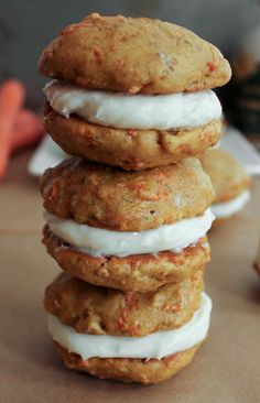 a stack of cookies sitting on top of each other