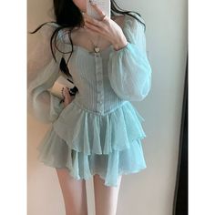 Vendor: Egirldoll Type: Price: 69.99 Blue/White Kawaii Kfashion High Waist Dress ON99   Size info: unit(cm) 1877737346 Layered Corset, Square Neck Puff Sleeve Dress, Short Dress Summer, Dress Square Neck, Cupcake Dress, Short Party Dress, Corset Mini Dress, Ruffles Fashion, High Waist Dress