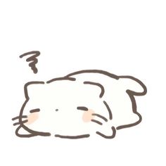 a drawing of a cat sleeping on its side