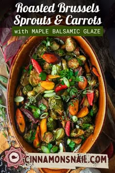 roasted brussels sprouts and carrots with maple balsamic glaze