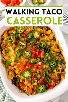 a casserole dish with tortilla shells and peppers